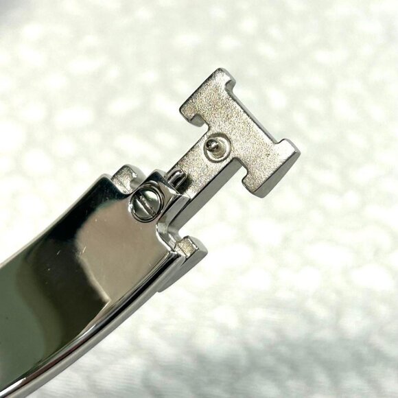 Authentic Hermes H Bracelet Clic Clac Bangle Blue Royal Silver - Picture 6 of 8